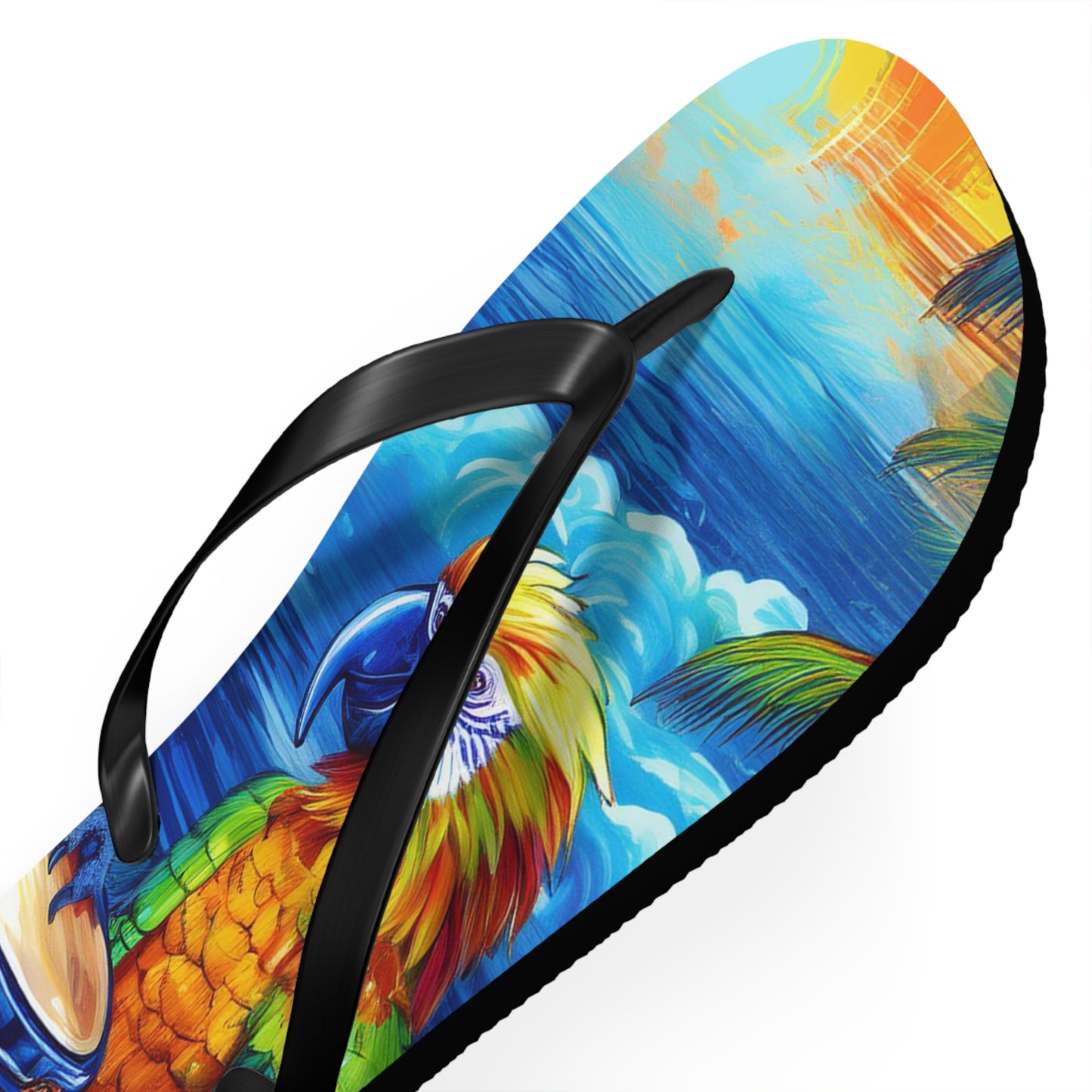 Flip-Flops | Parrot Playing Bongos on the beach | Beach Shoes Sandals