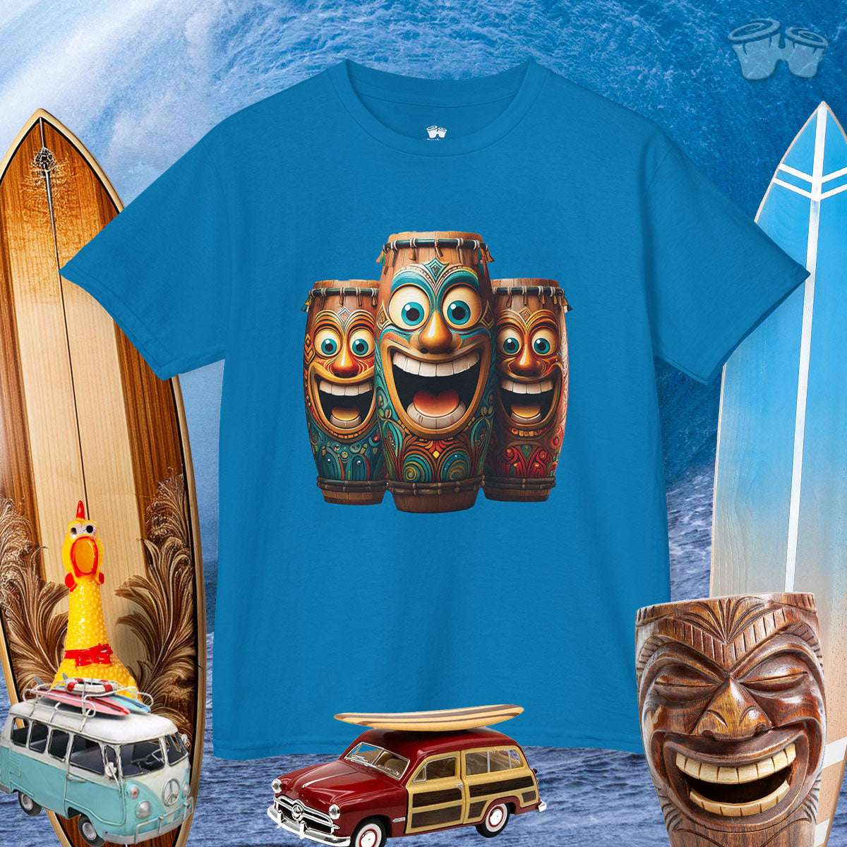 Tiki T | Happy Laughing Tiki Bongo Drums | Kids 🪘 T-Shirts