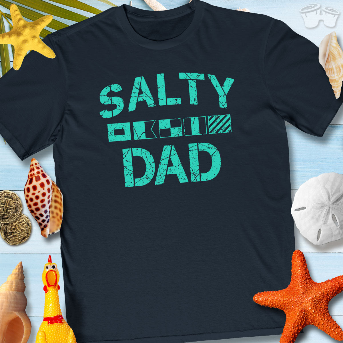 Salty Dad Nautical Signal Flag Graphic Tee perfect for Father's Day and fun everyday wear.