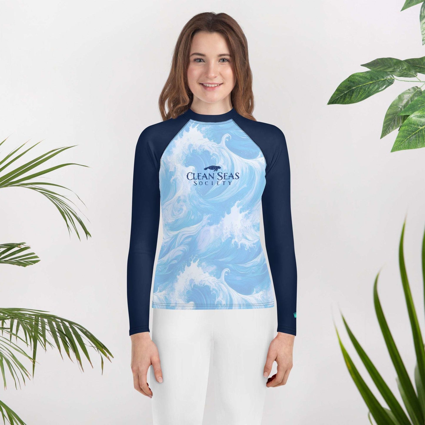 Help Clean The Oceans | Blue Rashie For Teen Youths Rash Guard