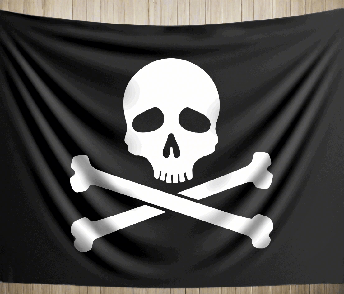 Double Sided Pirate Ship Flag 🏴☠️ Jolly Roger