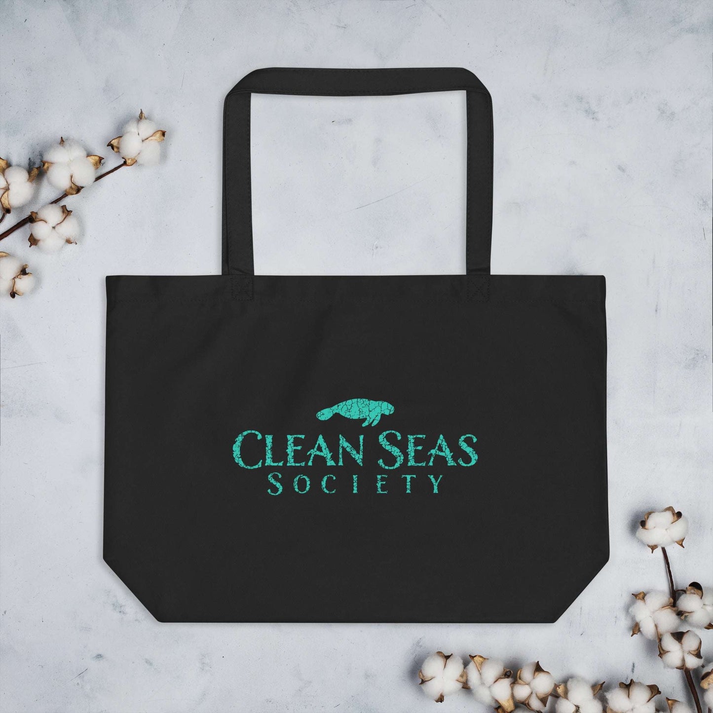 Large organic tote bag | Clean Seas Scoiety Tote Bags