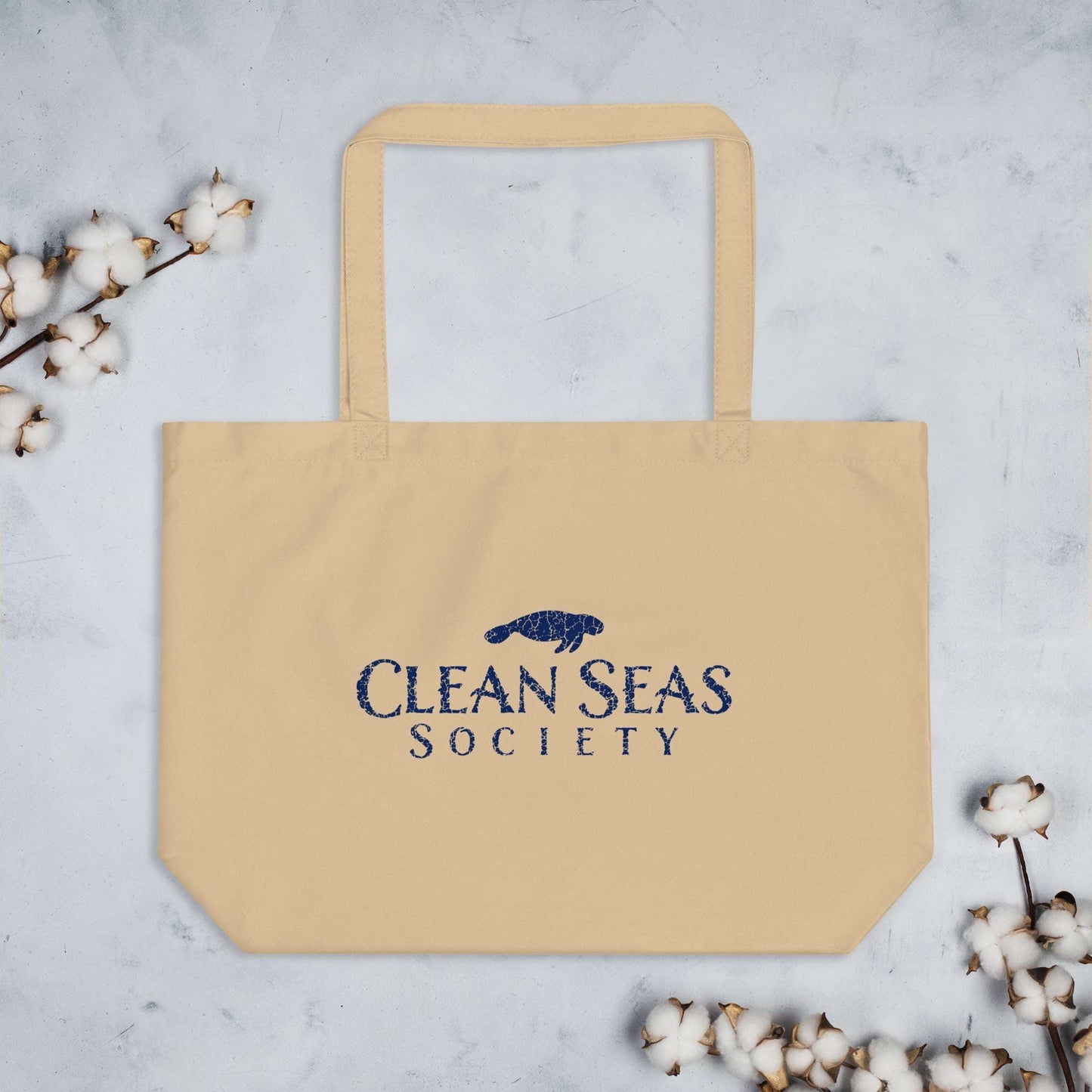 Large organic tote bag | Clean Seas Scoiety Tote Bags
