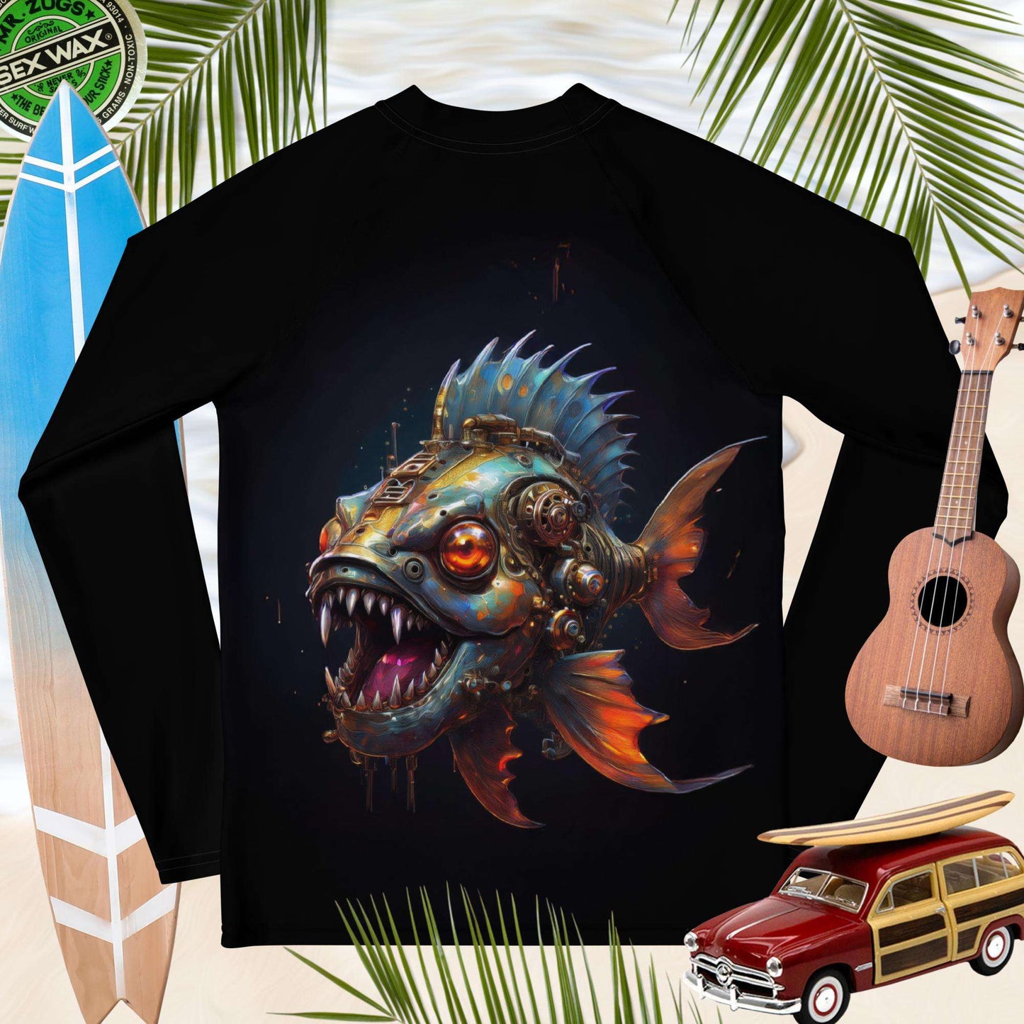 Piranha Fish Is My Pet | Black Rashie | Youth 🤙 Rash Guards & Swim Shirts
