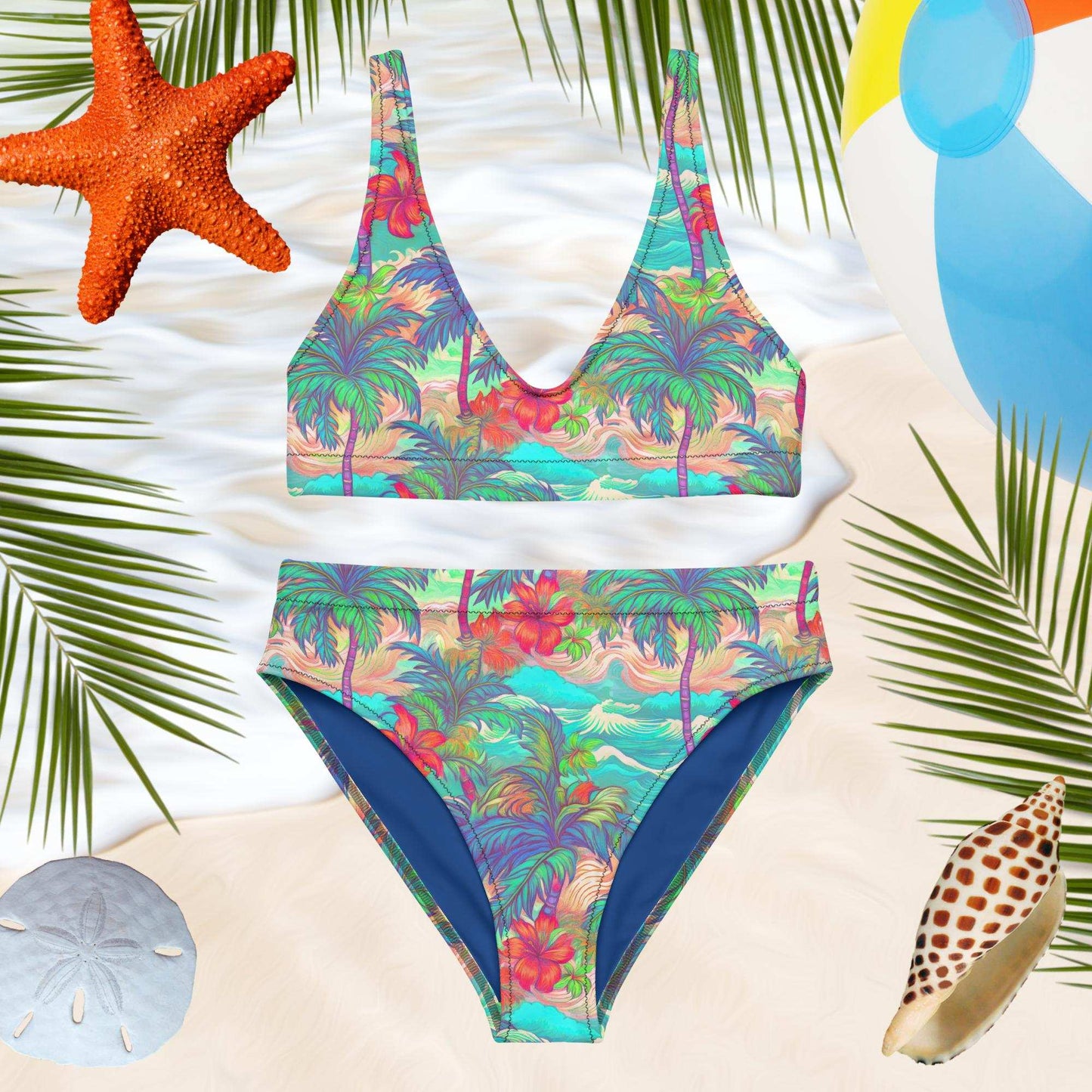 Vintage Hawaiian Style Sporty BikiniClassic Bikinis