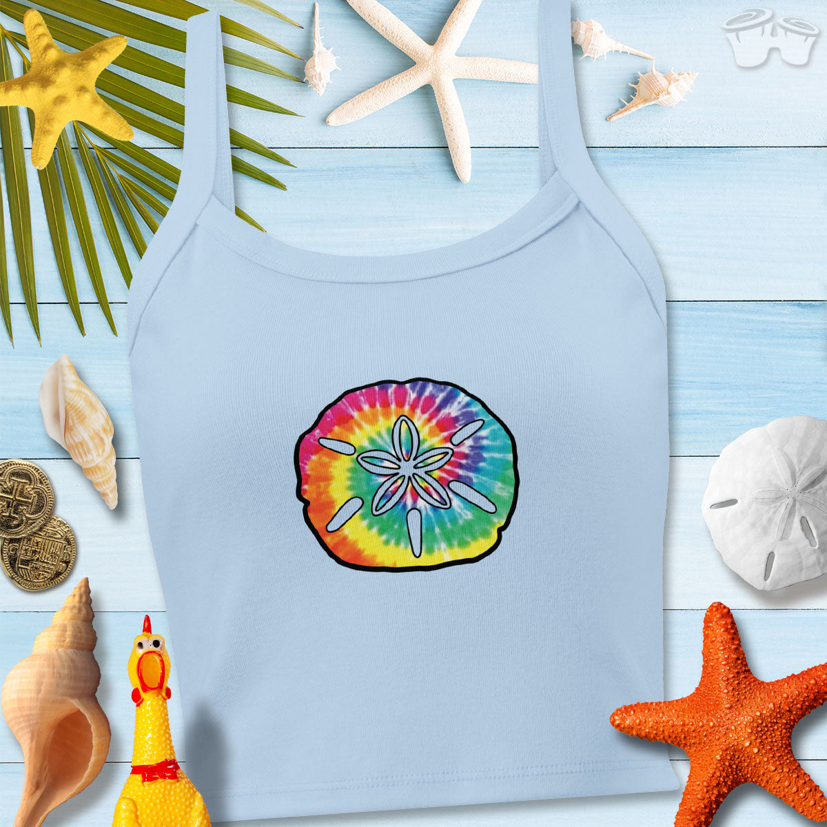 Women’s micro-rib tank top | Sand Dollar Beach Print Tank Tops