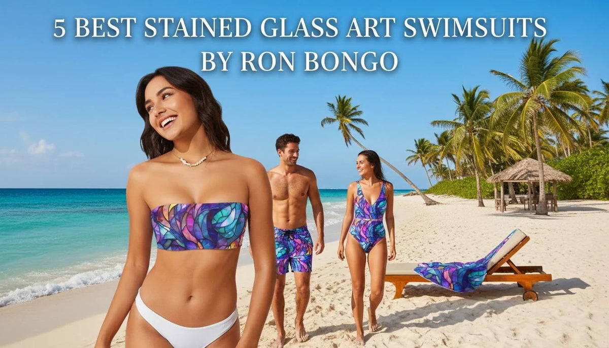 Ron Bongo's Stained Glass Bikini Art for Swimwear