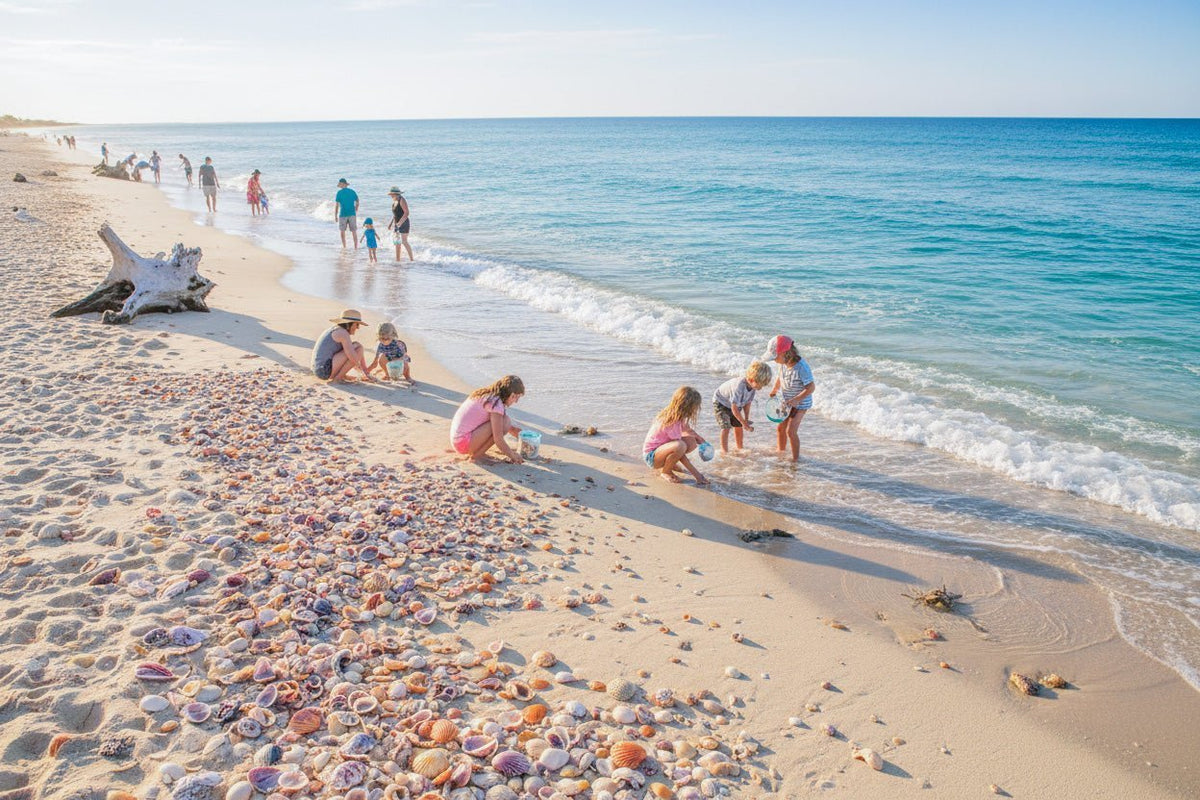 People shelling in Sanibel Island