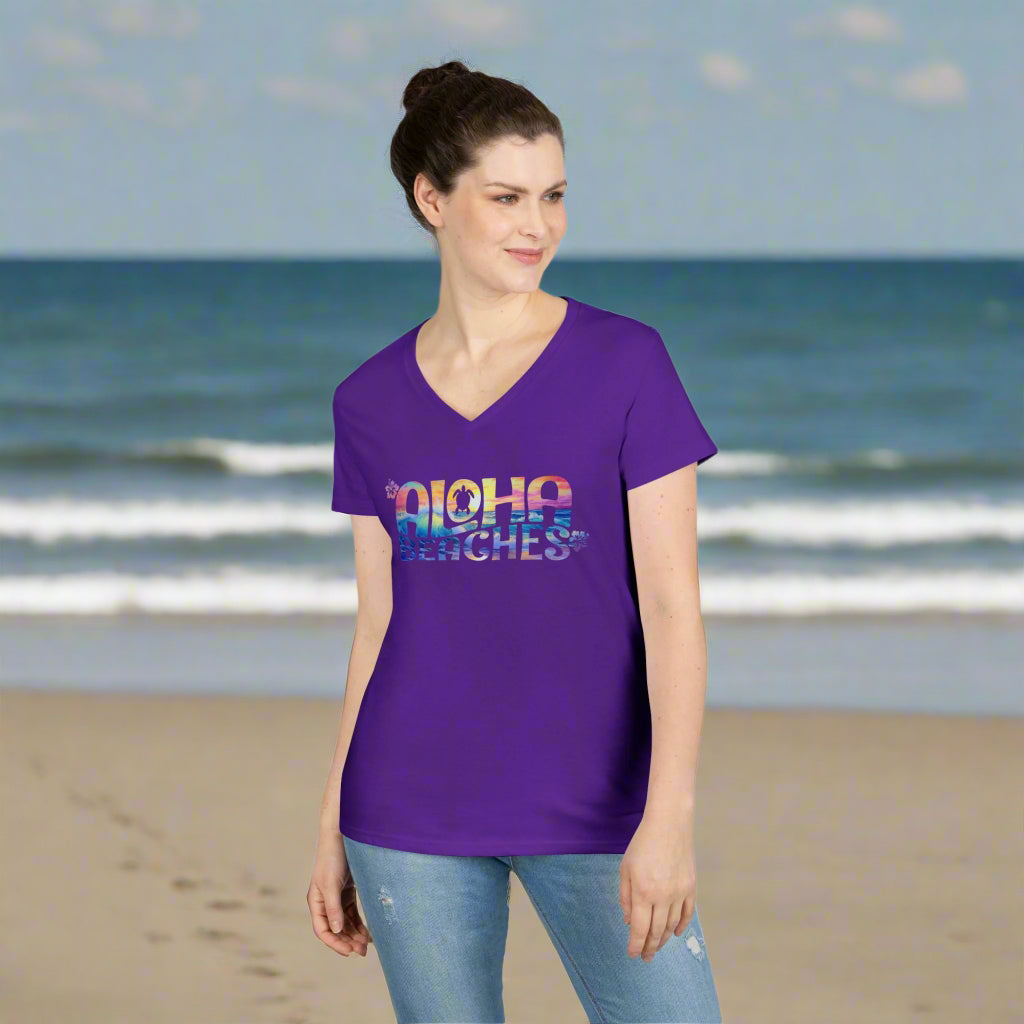 Aloha Beaches | Ladies' V-Neck T-Shirt T-Shirts