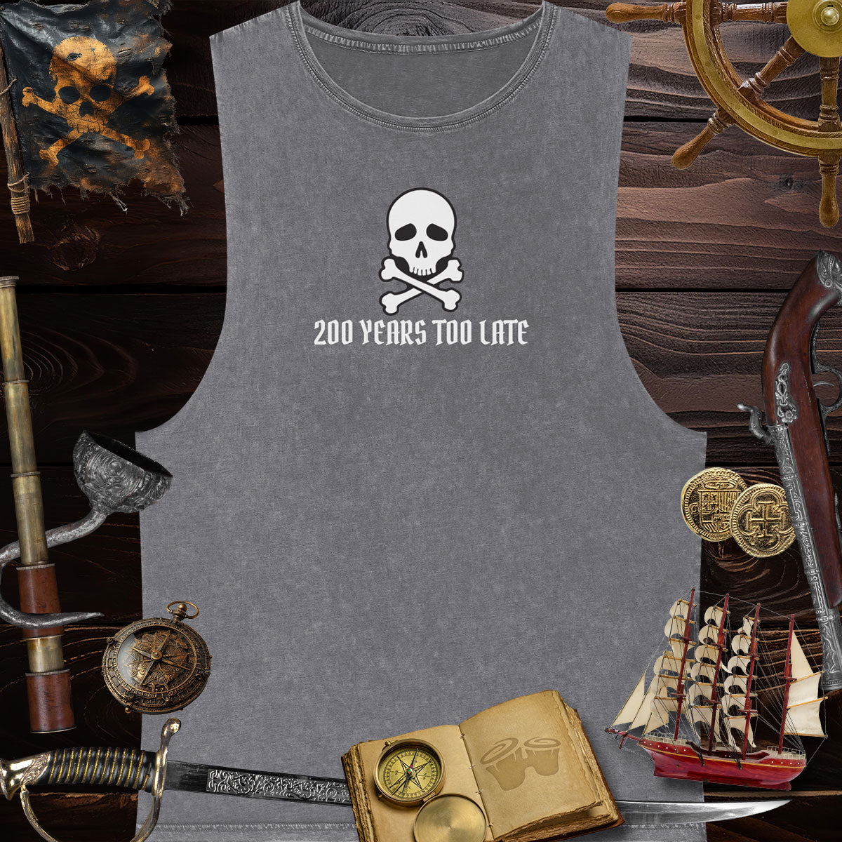 Jolly Roger Pirate - Stonewash Pirate Themed Tank Top 🏴‍☠️ Tank Tops