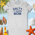 Salty Mom women's nautical t-shirt with signal flags, perfect for Mother's Day and beach vacations.