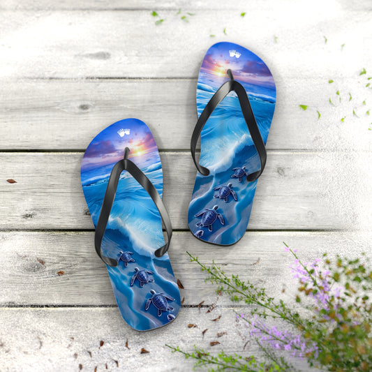 Baby Sea Turtle Flip-Flops With Baby Sea Turtles Finding The Ocean Sandals