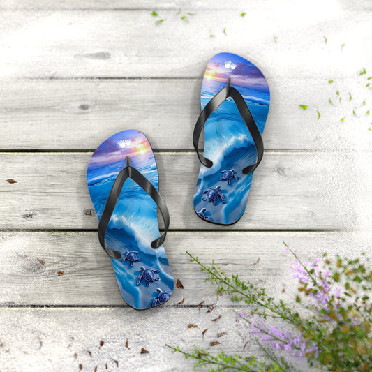 Baby Sea Turtle Flip-Flops With Baby Sea Turtles Finding The Ocean Sandals