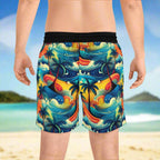 Surfer Standing on the beach looking out over the ocean wearing a pair of Bingo Beachwear Board Shorts.