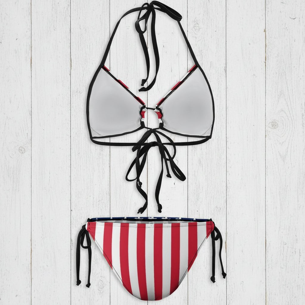 Bikini set with top and bottom on a white background