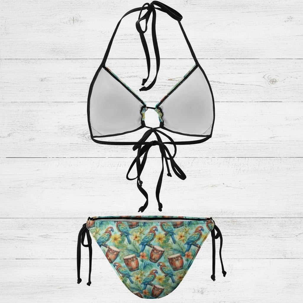Bikini set with top and bottom on a white background