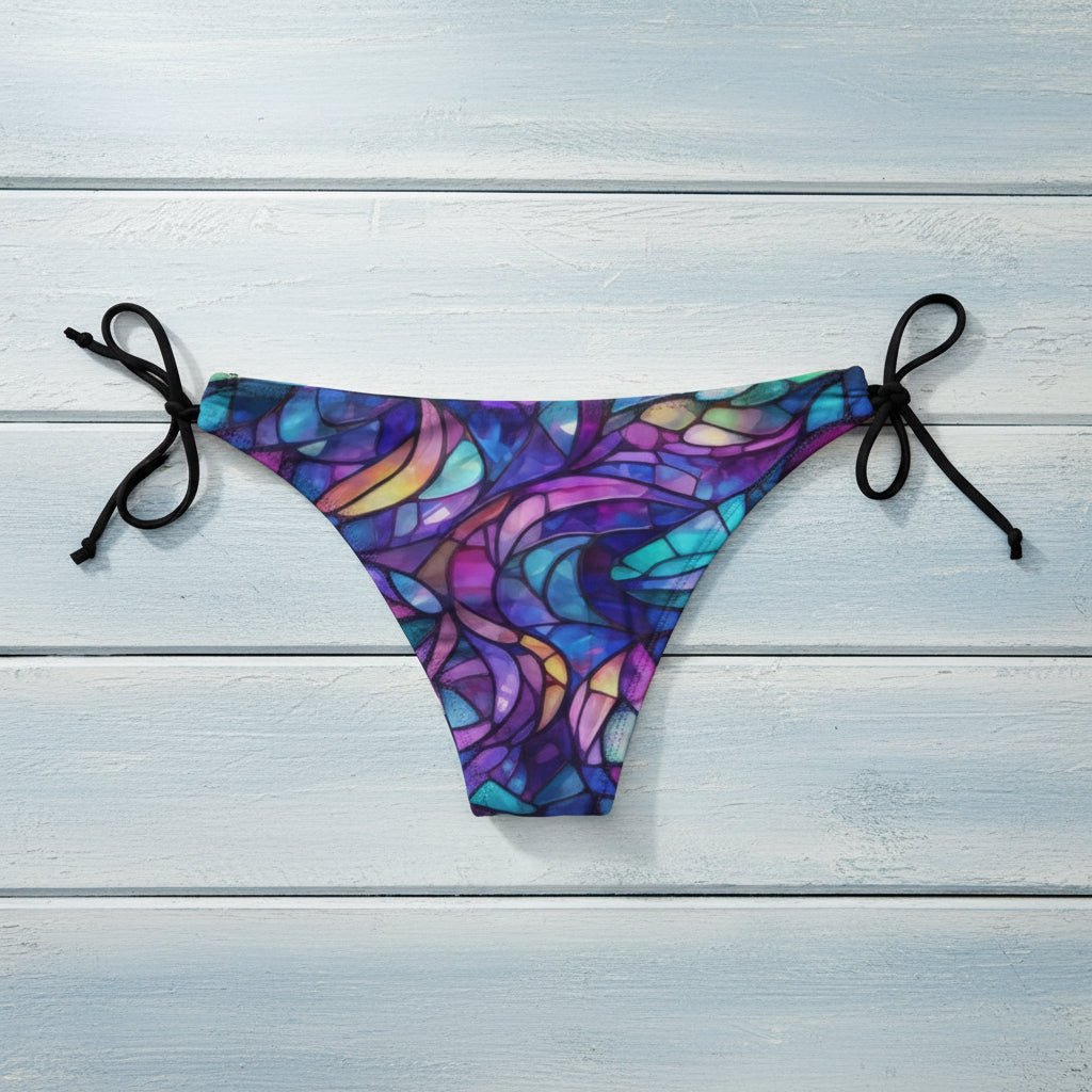 Colorful bikini bottom on a nautical wood backgound