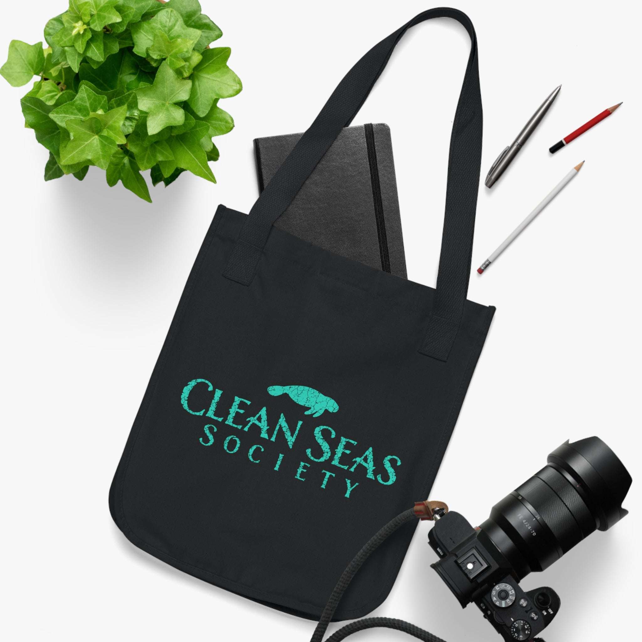 Organic Black Canvas Tote Bag | Clean Seas Society Fundraiser