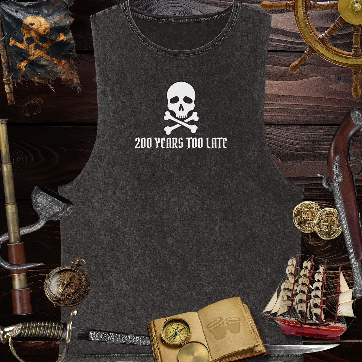 Jolly Roger Pirate - Stonewash Pirate Themed Tank Top 🏴‍☠️ Tank Tops