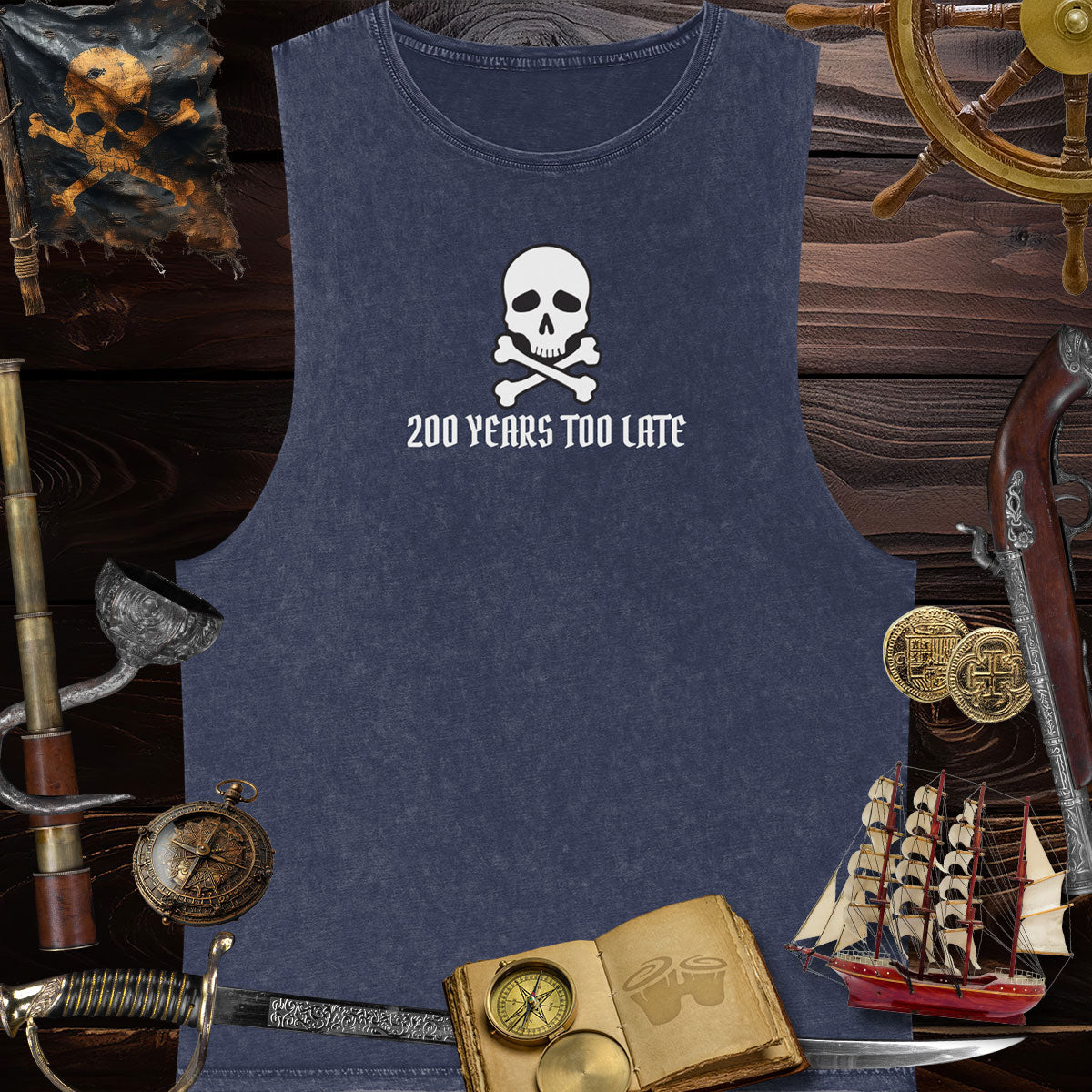 Jolly Roger Pirate - Stonewash Pirate Themed Tank Top 🏴‍☠️ Tank Tops