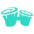 Turquoise Bongo icon on a transparent background
