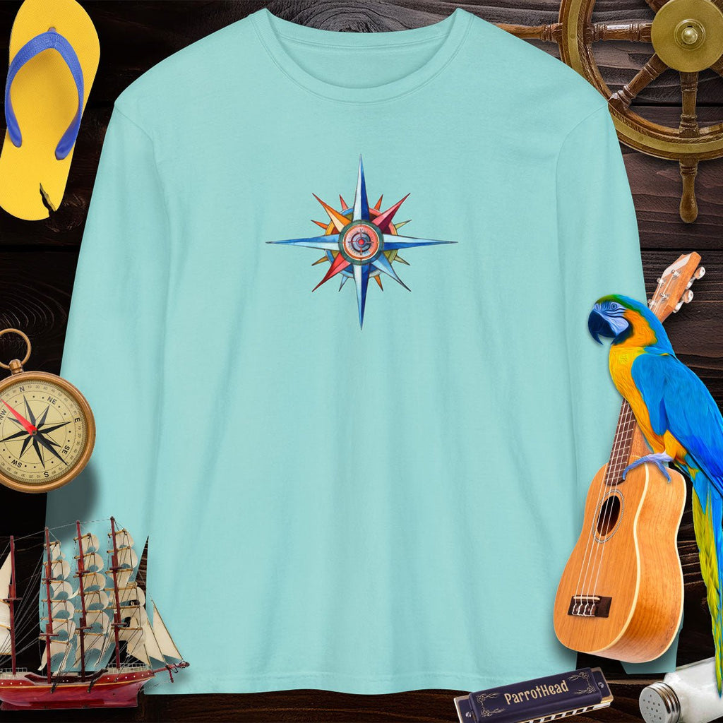 T-Shirts Crazy ParrotHead Long Sleeve T-Shirt - Compass on Front