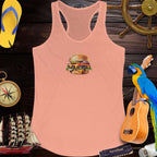 Women's ParrotHead Racerback Tank Top With A Cheeseburger Tank Tops