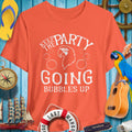 Keep the Party Going ParrotHead T-Shirt in vibrant orange, perfect for fun outdoor gatherings and music festivals.