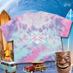 Shaka Sun Crossed Surfboards | Women's Tie-Dye Crop Top 🤙 T-Shirts