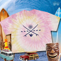 Shaka Sun Crossed Surfboards | Women's Tie-Dye Crop Top 🤙 T-Shirts