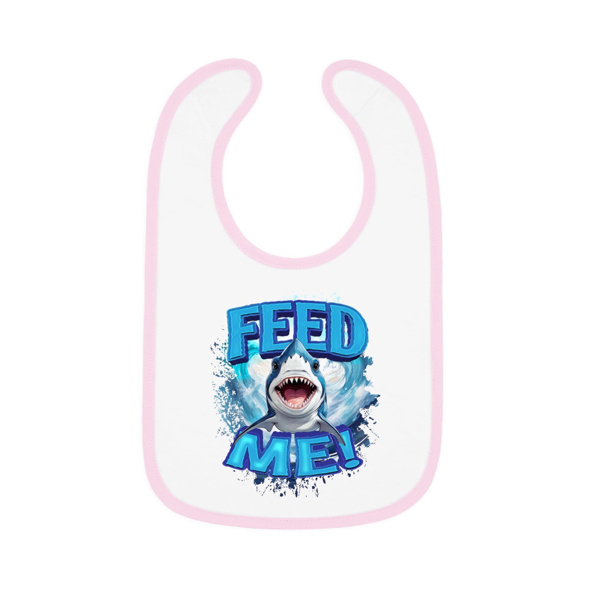 FEED ME! Baby Bib With Cute Baby Shark Design.
