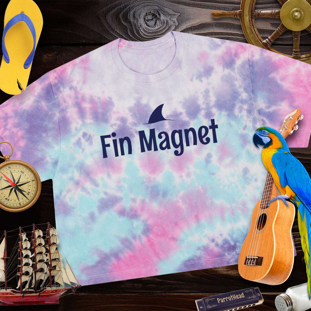 Fintastic | Women's Tie-Dye Crop Top | Fin Magnet T-Shirts