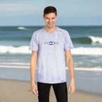 Dude wearing Garment Dyed T-Shirt | Stoked Surfer Vibe on the beach