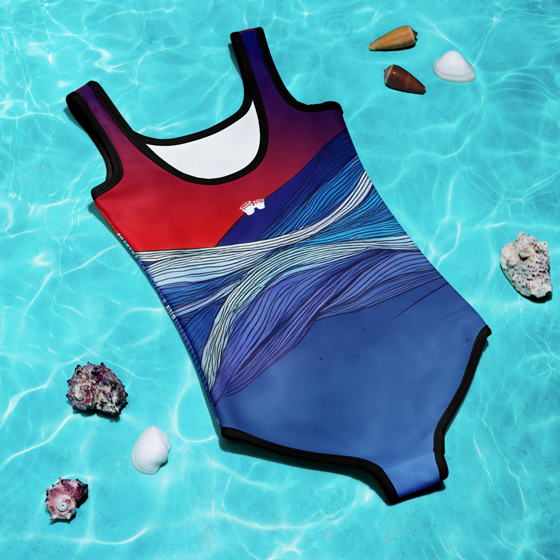 Surfer Girl Swimsuit floating in a pool