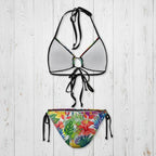 Bikini set with floral design on a white background
