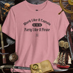 Pirate Party 3001c Bella Canvas T-Shirt with 'Work Like A Captain, Party Like A Pirate' slogan.