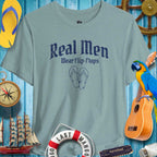 Real Men Wear Flip-Flops Bella Canvas T-Shirt, perfect for ParrotHeads and summer casual vibes.