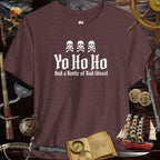 Yo Ho Ho And A Bottle Of Bad Ideas Skulls Graphic Tee for Pirate Lovers, perfect for casual and pirate-themed events.