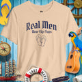 Real Men Wear Flip-Flops Bella Canvas T-Shirt for ParrotHeads, perfect for casual summer vibes.