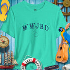 Bella Canvas Sea Green T-Shirt with WWJBD and Bubbles Up Art