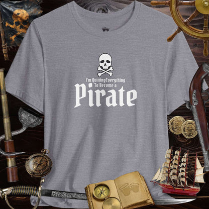 Jolly Roger Pirate Funny Unisex T-Shirt with Skull and Crossbones design for adventurous spirits.