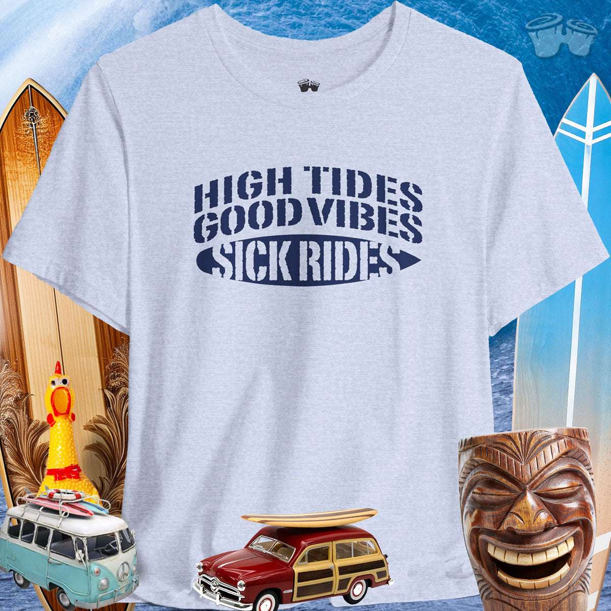 High Tides Good Vibes and Sick Rides | Bella Canvas T-Shirt 🤙 T-Shirts