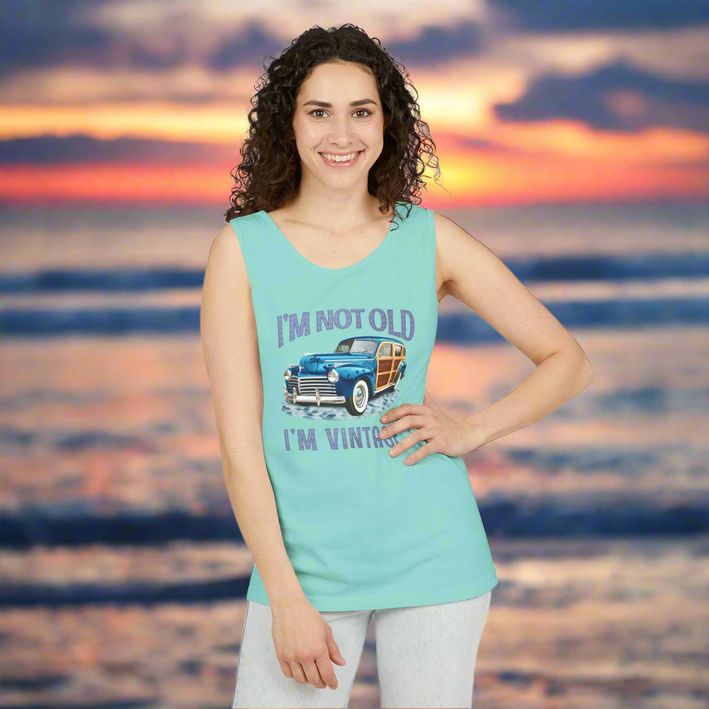 Cute Girl Wearing Vintage Tank Top
