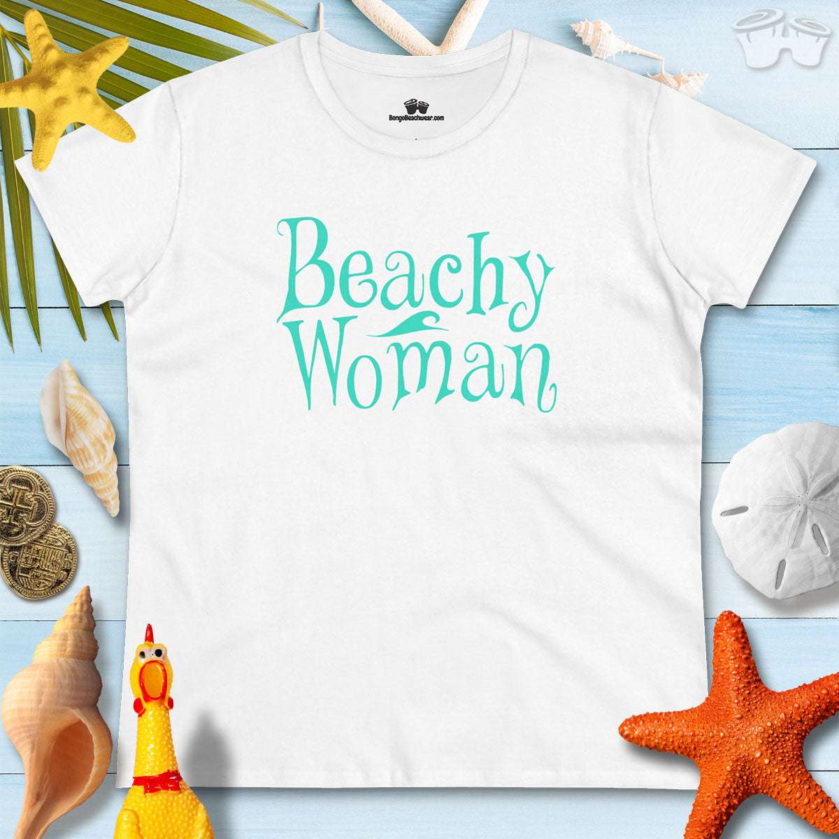 White-Beachy Women | Clever Beach T s | Just For Women T-Shirt
