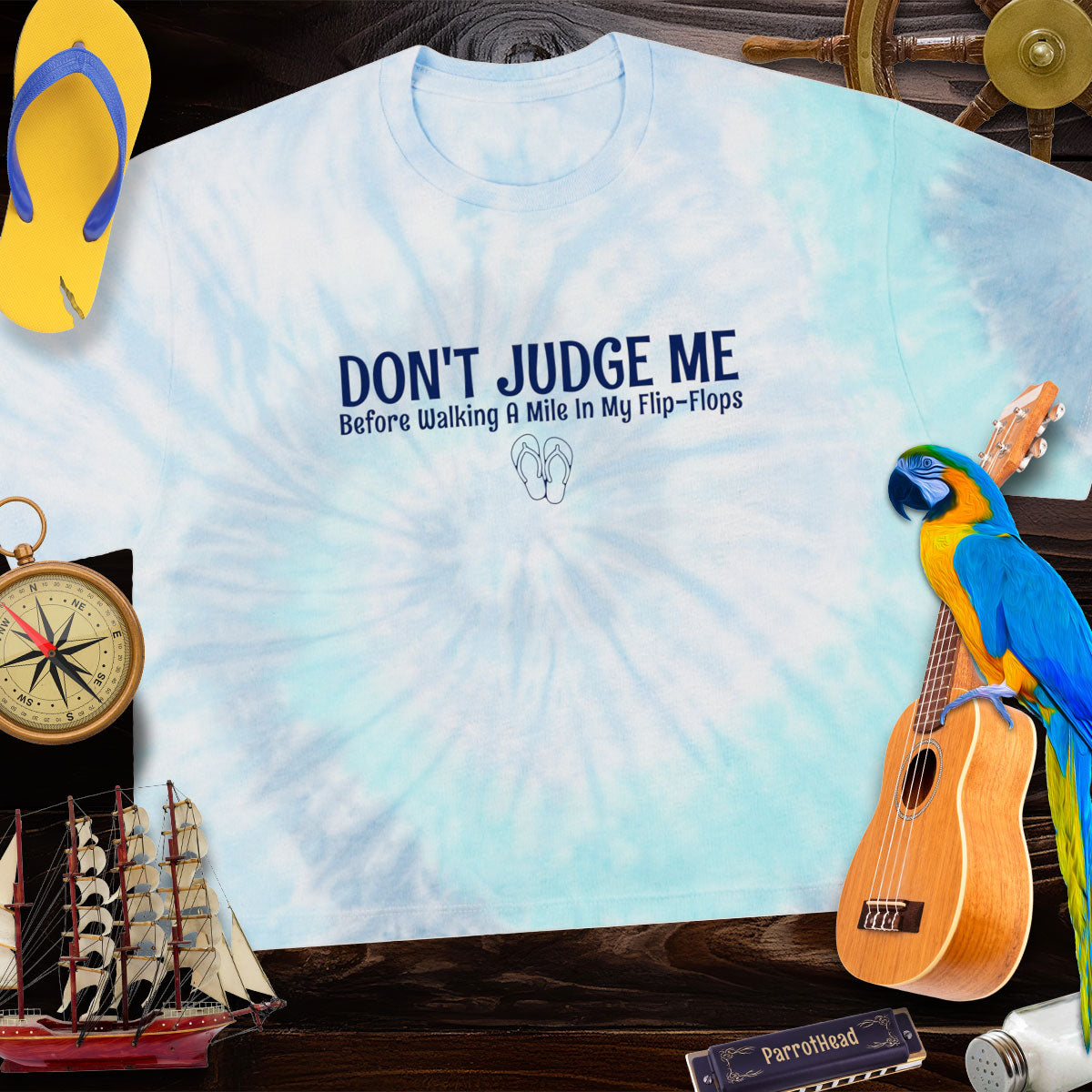 Tie-Dye Crop Tee | Don't Judge Me Before Walking a Mile in My Flip-Flops T-Shirts
