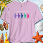 Colorful Junonia T-Shirt with seashells, perfect for beach lovers and collectors. Casual summer outfit essential.