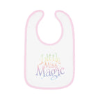 Little Miss Magic Baby Bib with fun pastel lettering
