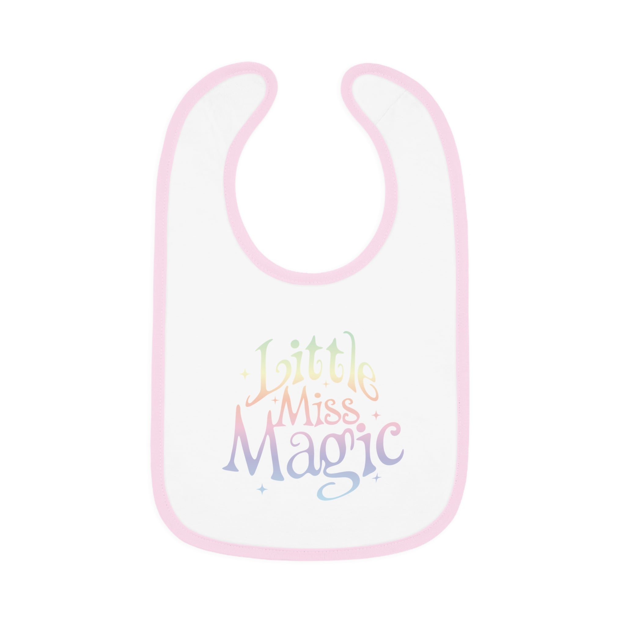 Little Miss Magic Baby Bib with fun pastel lettering