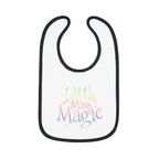 Little Miss Magic Baby Bib with fun pastel lettering