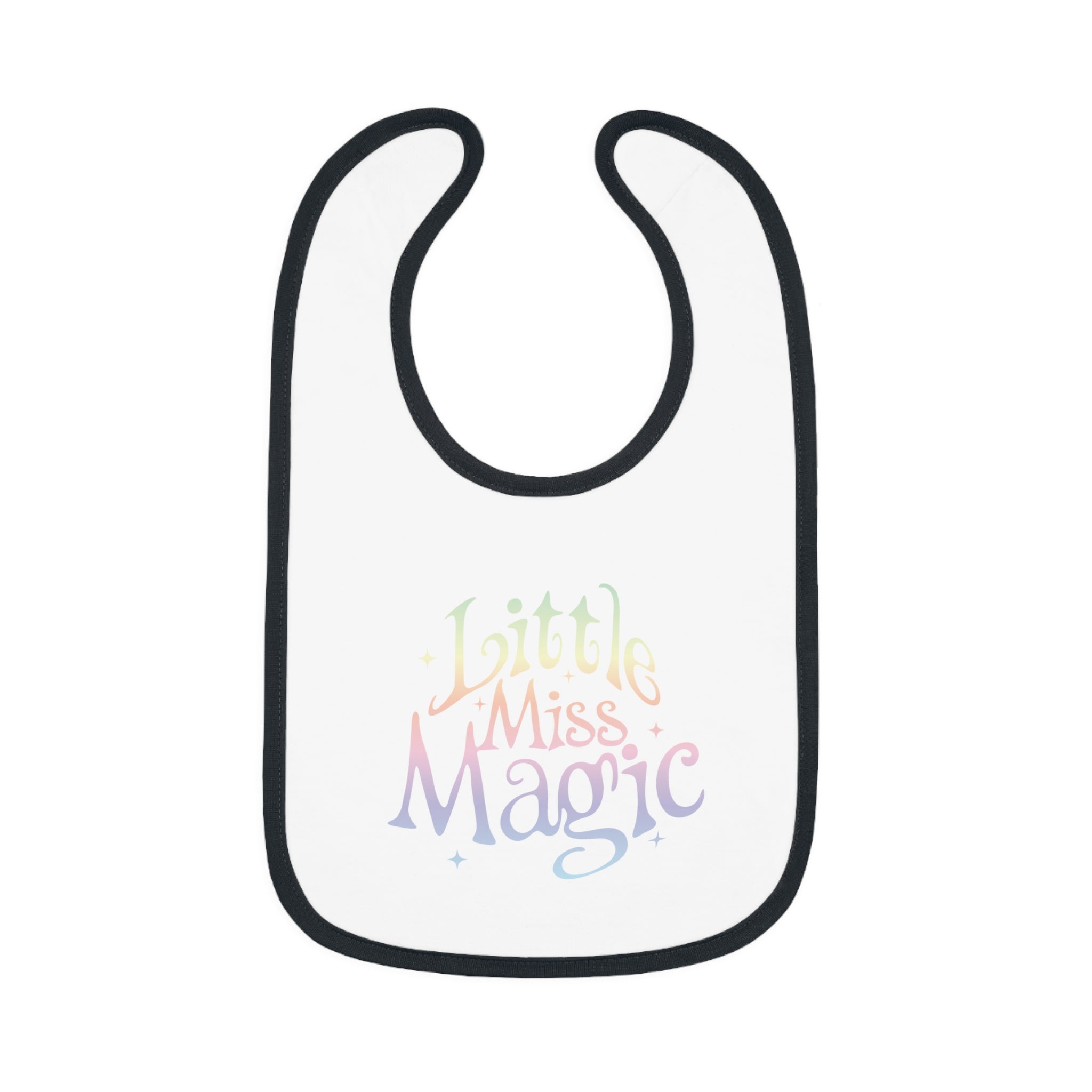 Little Miss Magic Baby Bib with fun pastel lettering
